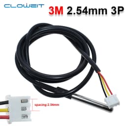 DS18b20 Stainless Steel Waterproof 1/2/3m Thread Temperature Probe Temperature Sensor 18B20 Cable For Arduino