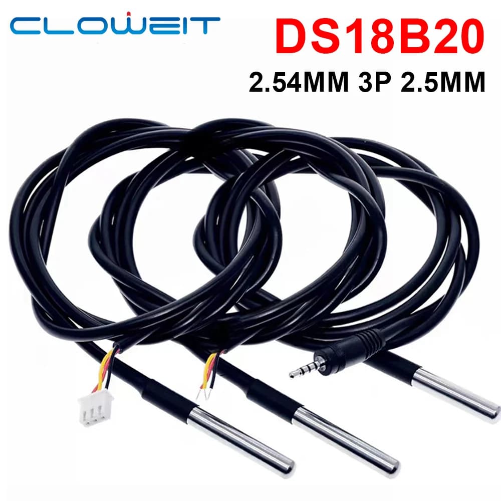 DS18b20 Stainless Steel Waterproof 1/2/3m Thread Temperature Probe Temperature Sensor 18B20 Cable For Arduino