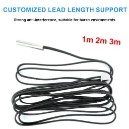 DS18b20 Stainless Steel Waterproof 1/2/3m Thread Temperature Probe Temperature Sensor 18B20 Cable For Arduino