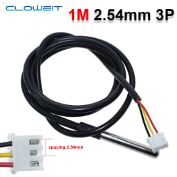 DS18b20 Stainless Steel Waterproof 1/2/3m Thread Temperature Probe Temperature Sensor 18B20 Cable For Arduino