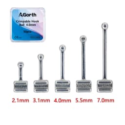 50Pcs Orthodontic Crimpable Lingual Button Sliding Ball/T Hooks Crimpable Stop Locks Removable/Activity Fixed on Archwires Brace