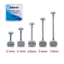 50Pcs Orthodontic Crimpable Lingual Button Sliding Ball/T Hooks Crimpable Stop Locks Removable/Activity Fixed on Archwires Brace