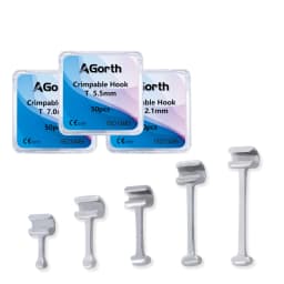 50Pcs Orthodontic Crimpable Lingual Button Sliding Ball/T Hooks Crimpable Stop Locks Removable/Activity Fixed on Archwires Brace