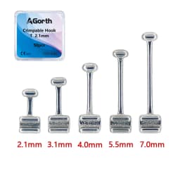 50Pcs Orthodontic Crimpable Lingual Button Sliding Ball/T Hooks Crimpable Stop Locks Removable/Activity Fixed on Archwires Brace