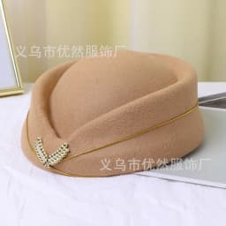 Stewardess Hat Lady Cap Beret Hat Front Desk Ceremonial Hat Snare Drum B British Stage Performance Hat