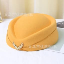Stewardess Hat Lady Cap Beret Hat Front Desk Ceremonial Hat Snare Drum B British Stage Performance Hat