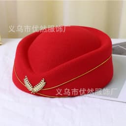 Stewardess Hat Lady Cap Beret Hat Front Desk Ceremonial Hat Snare Drum B British Stage Performance Hat