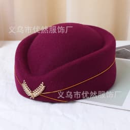 Stewardess Hat Lady Cap Beret Hat Front Desk Ceremonial Hat Snare Drum B British Stage Performance Hat
