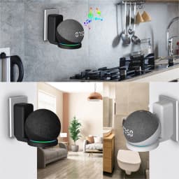 Wall Outlets Holder for Echo Dot 5th Gen / Echo Dot 4th Generation with Cable Storage, PC Hard Case Matte Alexa Speaker Bracket