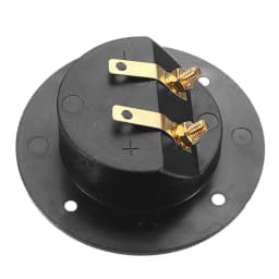 Black Brand New Speaker Terminal Connectors Round Boxes with 2 Banana Jack Gilded Subwoofer Stereo Plug Spring Cup Connection