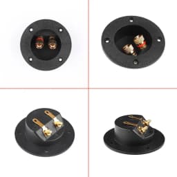 Black Brand New Speaker Terminal Connectors Round Boxes with 2 Banana Jack Gilded Subwoofer Stereo Plug Spring Cup Connection