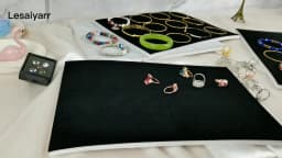 1 Pc Jewelry Foam Tray DIY Inserts Liners Grey/Black Velvet Jewellery Rings Bracelet Watch Showed Case Earrings Hole Tray