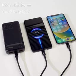 Essager 100W 7A USB Type C Fast Charger Cable 3 in 1 Fast Charging Cable for iPhone 15 14 13 12 ProMax Samsung Xiaomi Macbook