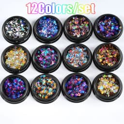 24 Boxes 3D Flocking Velvet Powder Villus Powder for Nail Art Decoration Nail Art Glitter Velvet Flocking Powder 2.5ml/Box BPB11