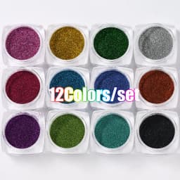 24 Boxes 3D Flocking Velvet Powder Villus Powder for Nail Art Decoration Nail Art Glitter Velvet Flocking Powder 2.5ml/Box BPB11