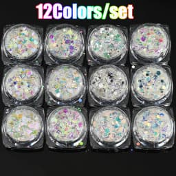 24 Boxes 3D Flocking Velvet Powder Villus Powder for Nail Art Decoration Nail Art Glitter Velvet Flocking Powder 2.5ml/Box BPB11