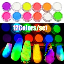 24 Boxes 3D Flocking Velvet Powder Villus Powder for Nail Art Decoration Nail Art Glitter Velvet Flocking Powder 2.5ml/Box BPB11