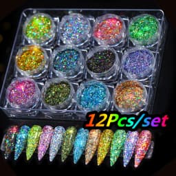 24 Boxes 3D Flocking Velvet Powder Villus Powder for Nail Art Decoration Nail Art Glitter Velvet Flocking Powder 2.5ml/Box BPB11