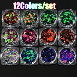 24 Boxes 3D Flocking Velvet Powder Villus Powder for Nail Art Decoration Nail Art Glitter Velvet Flocking Powder 2.5ml/Box BPB11