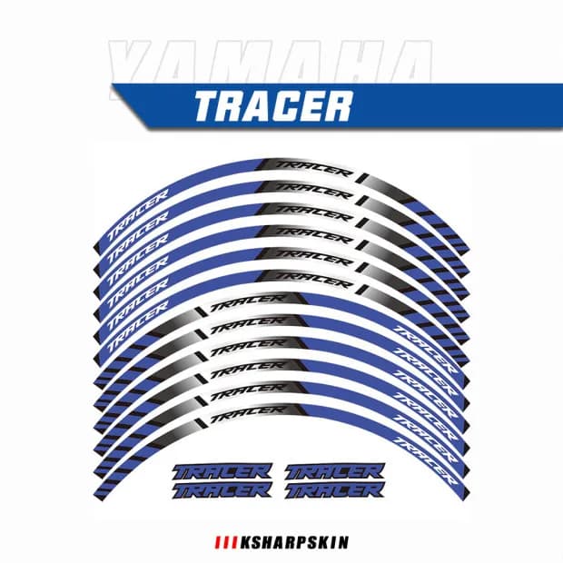 12 Pcs Motorcycle Reflective tire decals Wheels Moto Stickers decoration protection rim sticker For YAMAH TRACER