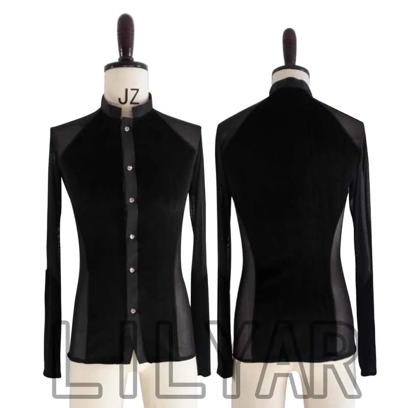 New Man Latin Dance Top Latin Dancing Shirts Adult Kids Competition Performance Wear Salsa Square Professional Practice Clothing