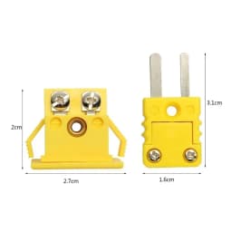 Yellow Thermocouple miniature Socket Shell Plug Adaptor Mini Thermometer Universal K-Type Panel Mount Miniature Connector plugs