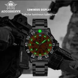 Addies Men Military Watches Leisure Outdoor Sports Luminous Watch Multi-functional Nylon Steel Strap Waterproof Men's Quartz Wat