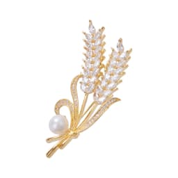 Luxury Rhinestone Wheat Ear Brooch Collar Pins for Suit Shining Women Men's Party Brooches Jewelry