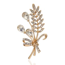 Luxury Rhinestone Wheat Ear Brooch Collar Pins for Suit Shining Women Men's Party Brooches Jewelry