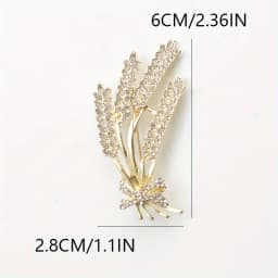 Luxury Rhinestone Wheat Ear Brooch Collar Pins for Suit Shining Women Men's Party Brooches Jewelry