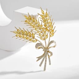 Luxury Rhinestone Wheat Ear Brooch Collar Pins for Suit Shining Women Men's Party Brooches Jewelry