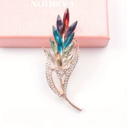Luxury Rhinestone Wheat Ear Brooch Collar Pins for Suit Shining Women Men's Party Brooches Jewelry