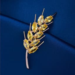 Luxury Rhinestone Wheat Ear Brooch Collar Pins for Suit Shining Women Men's Party Brooches Jewelry