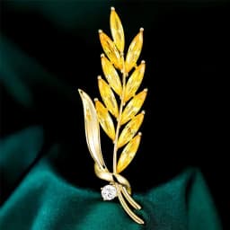 Luxury Rhinestone Wheat Ear Brooch Collar Pins for Suit Shining Women Men's Party Brooches Jewelry