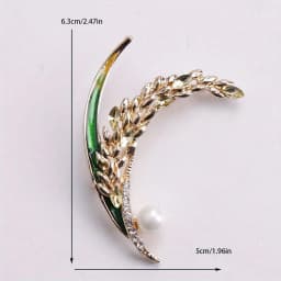 Luxury Rhinestone Wheat Ear Brooch Collar Pins for Suit Shining Women Men's Party Brooches Jewelry