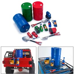 1:10 Scale Accessories Simulated Decoration Tools Shovel Fire-Extinguisher Oil Drum for RC Crawler Car TRX4 SCX10 Mini Models