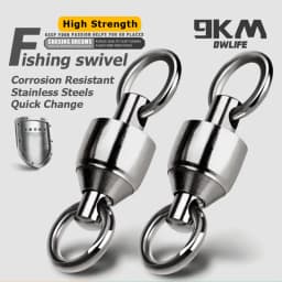 9KM 10~100pack Ball Bearing Swivel Fishing Swivel Solid Welding Rings Stainless Steel Heavy Duty Connector Freshwater Saltwater