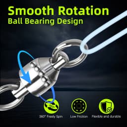 9KM 10~100pack Ball Bearing Swivel Fishing Swivel Solid Welding Rings Stainless Steel Heavy Duty Connector Freshwater Saltwater
