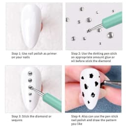 5Pcs Dual-Ended Nail Art Dotting Tools, with 10 Different Sizes for Dotting, Marbleizing & Painting Manicure Kit