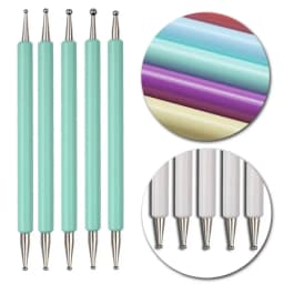 5Pcs Dual-Ended Nail Art Dotting Tools, with 10 Different Sizes for Dotting, Marbleizing & Painting Manicure Kit