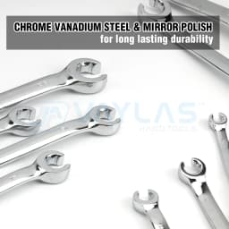6-22mm Oil Pipe Flare Nut Wrench Spanner Set of Keys Multitools Full Polish High Torque Hand Tool Brake Wrench for Car Repair
