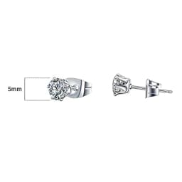 Huitan Minimalist Crystal Cubic Zirconia Stud Earrings for Women/Men 6 Claws Design Fashion Earrings Silver Color Hot Jewelry