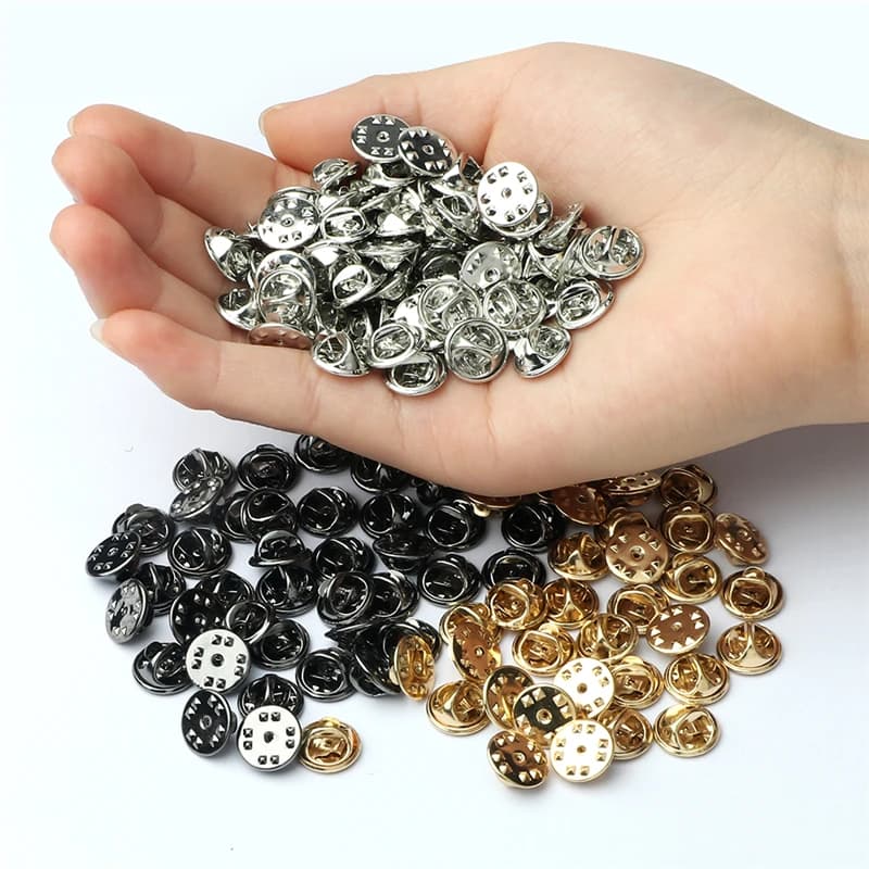 20 50 80 100pcs Colorful Metal Brooch Pin Back Squeeze Badge Holder Butterfly Clasp Clutch Care Cap For DIY Jewelry Making Craft
