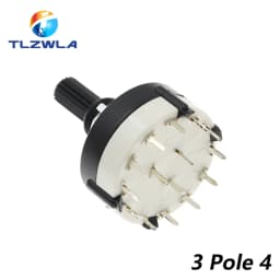1PCS RS26 Plastic 4 Pole 3 Position Rotary Band Switch 2 Pole6 Position 1 Pole12 Position Handle Length 21MM Axis Band Switch