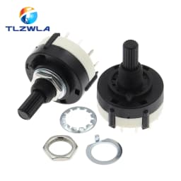 1PCS RS26 Plastic 4 Pole 3 Position Rotary Band Switch 2 Pole6 Position 1 Pole12 Position Handle Length 21MM Axis Band Switch