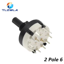 1PCS RS26 Plastic 4 Pole 3 Position Rotary Band Switch 2 Pole6 Position 1 Pole12 Position Handle Length 21MM Axis Band Switch
