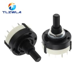 1PCS RS26 Plastic 4 Pole 3 Position Rotary Band Switch 2 Pole6 Position 1 Pole12 Position Handle Length 21MM Axis Band Switch