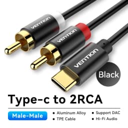 Vention USB C to RCA Audio Cable Type C to 2 RCA Cable for Speaker Amplifier Huawei Xiaomi Laptop 1m 2m 3m USB C Splitter RCA Y