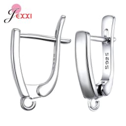Drop Shipping Genuine 925 Sterling Silver Earrings Findings For DIY Jewelry Accessory High Quality Women Girls Jewelry Component