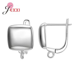 Drop Shipping Genuine 925 Sterling Silver Earrings Findings For DIY Jewelry Accessory High Quality Women Girls Jewelry Component